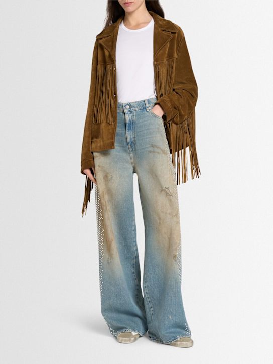 Golden Goose: Journey Melody boyfriend cotton jeans - Light Blue - women_1 | Luisa Via Roma