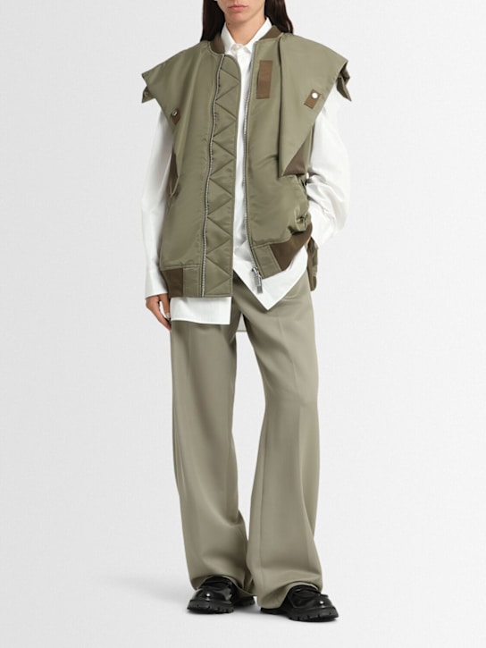 Sacai: Nylon twill vest - Beige - women_1 | Luisa Via Roma