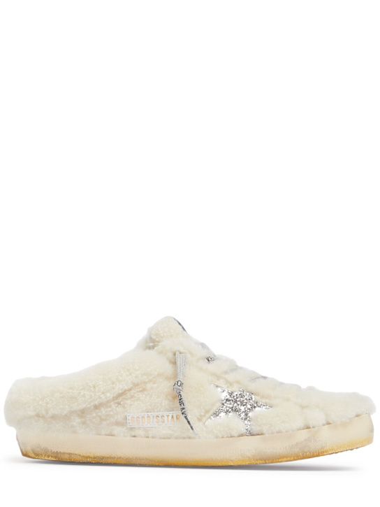 Golden Goose: Sneakers sabots Super Sar en shearling - women_0 | Luisa Via Roma