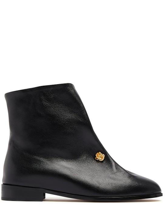 Eenk: 25mm Leather ankle boots - Black - women_0 | Luisa Via Roma