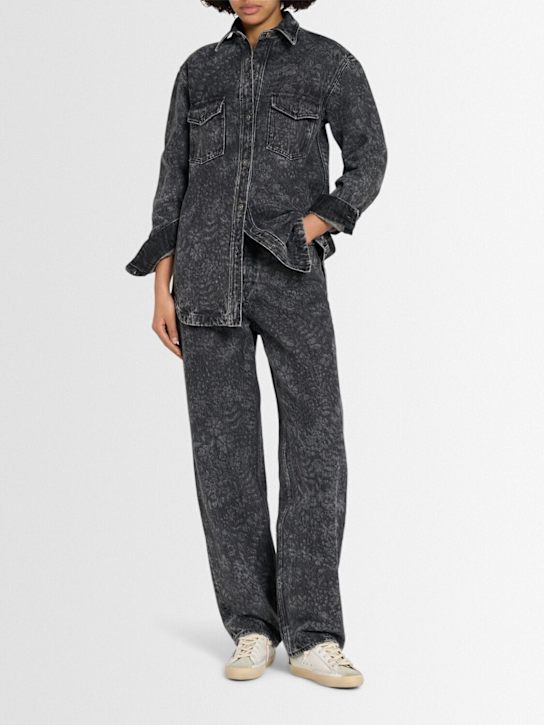 Golden Goose: Journey Kim printed cotton denim jeans - Black Marble - women_1 | Luisa Via Roma