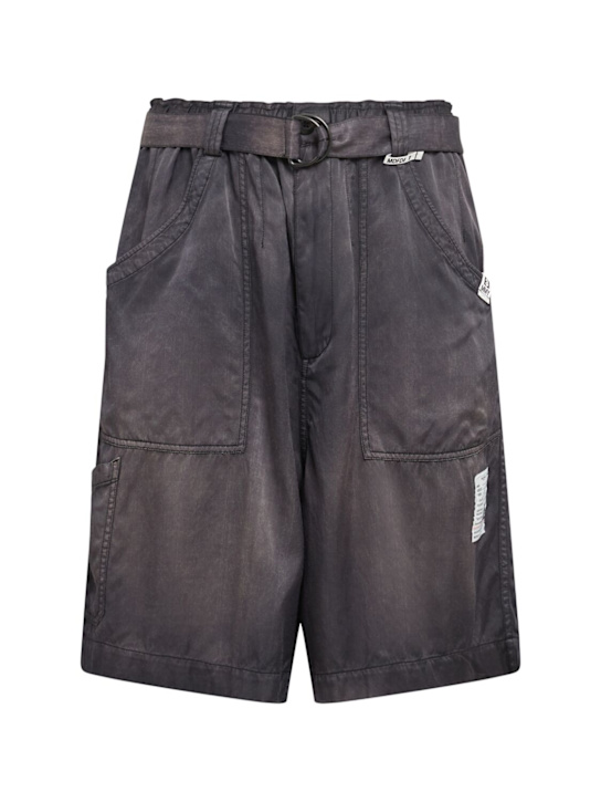 Mihara Yasuhiro: Aged cotton blend baker shorts - men_0 | Luisa Via Roma