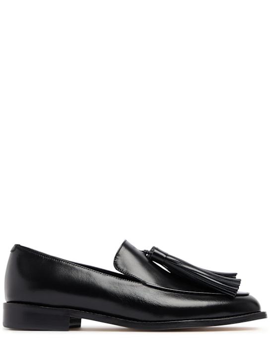Eenk: 25mm Leather tassel loafers - Black - women_0 | Luisa Via Roma