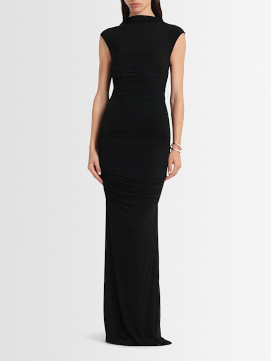 TOVE: Luna viscose blend jersey long dress - Black - women_1 | Luisa Via Roma