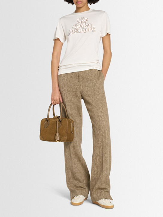 Golden Goose: Journey slim viscose blend t-shirt - Artic Wolf - women_1 | Luisa Via Roma