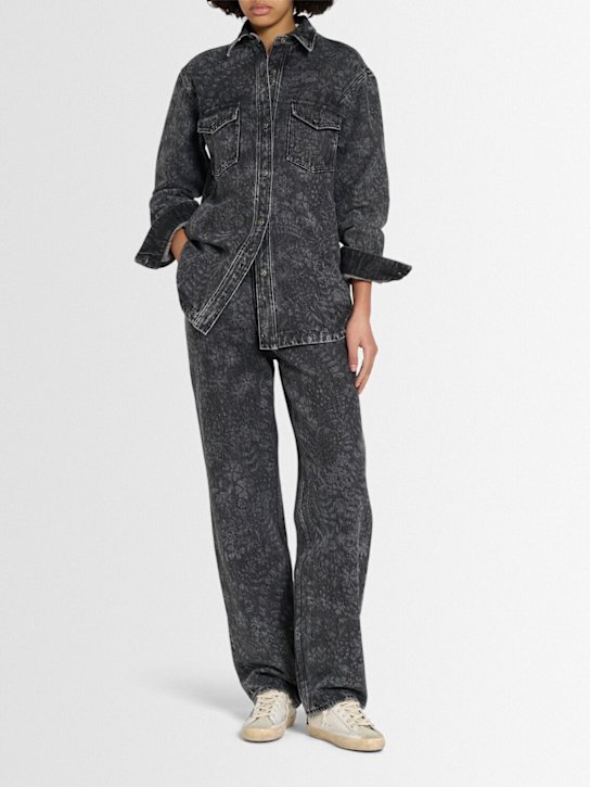 Golden Goose: Journey Ollie printed cotton shirt - Black Marble - women_1 | Luisa Via Roma