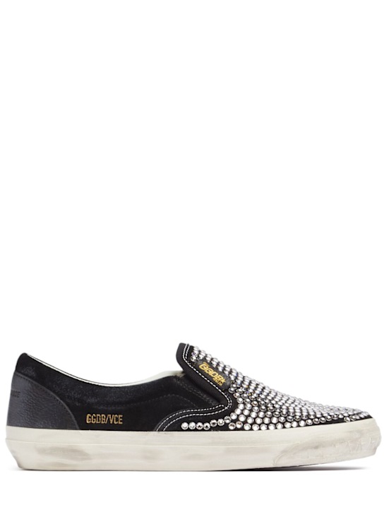 Golden Goose: VCE hotfix leather slip on sneakers - women_0 | Luisa Via Roma