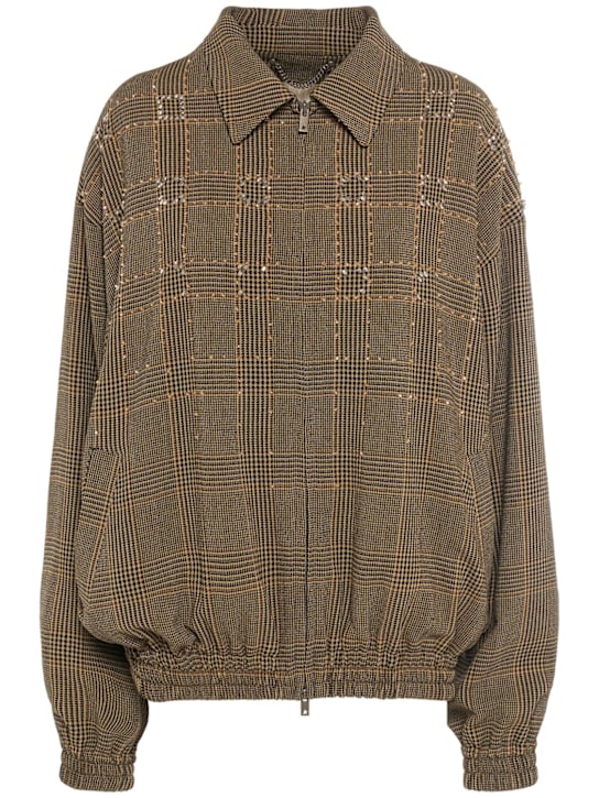 Golden Goose: Journey wool zip up jacket - women_0 | Luisa Via Roma