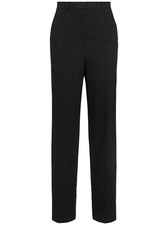 Eenk: Viscose blend straight pants - Black - women_0 | Luisa Via Roma