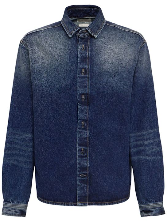 The Core: Chemise en denim délavé léger - Medium Blue Wash - men_0 | Luisa Via Roma
