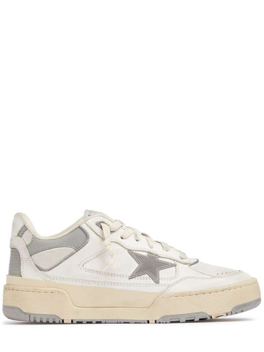 Golden Goose: Forty2 leather sneakers - White/Grey - men_0 | Luisa Via Roma