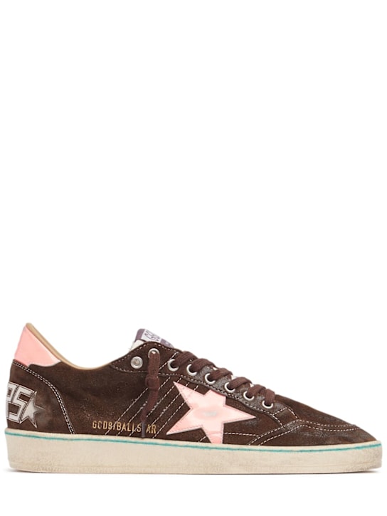 Golden Goose: Ball Star patent leather sneakers - Brown/Coral - men_0 | Luisa Via Roma