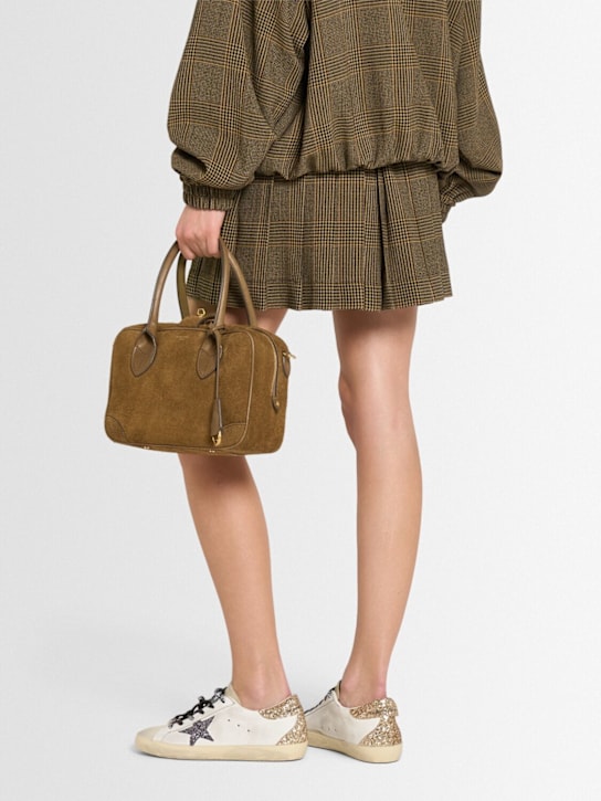 Golden Goose: Super Star glitter & leather sneakers - women_1 | Luisa Via Roma