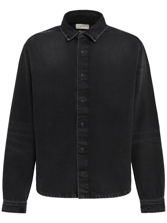 The Core: Chemise en denim délavé léger - Black Wash - men_0 | Luisa Via Roma