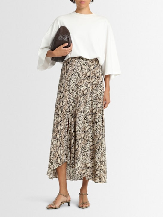 Isabel Marant: Sakura printed stretch silk midi skirt - women_1 | Luisa Via Roma