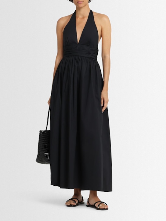 Matteau: Plunge halter neck long dress - Black - women_1 | Luisa Via Roma