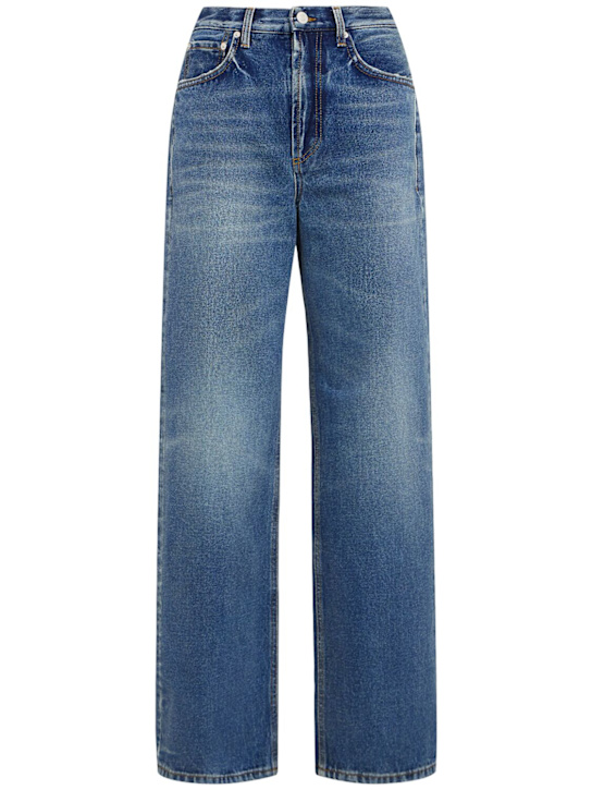 Annagreta: Clara 5ポケットデニムジーンズ - Medium Blue Wash - women_0 | Luisa Via Roma