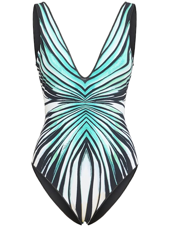 Roberto Cavalli: Ray Of Sea printed nylon blend swimsuit - women_0 | Luisa Via Roma