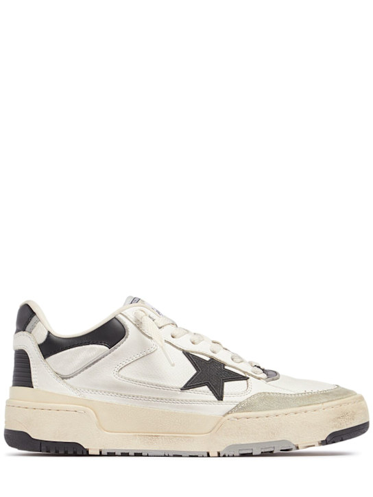 Golden Goose: Forty2 leather sneakers - White/Black - men_0 | Luisa Via Roma