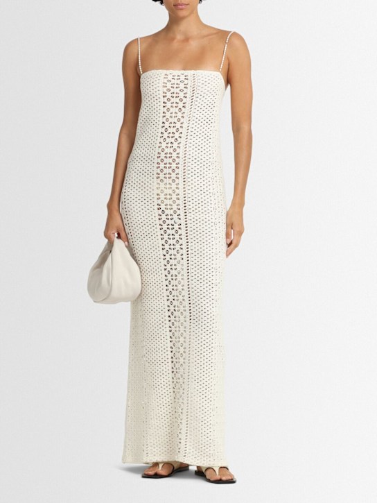 Sara Cristina: Playa long crochet dress w/ pearls - White - women_1 | Luisa Via Roma
