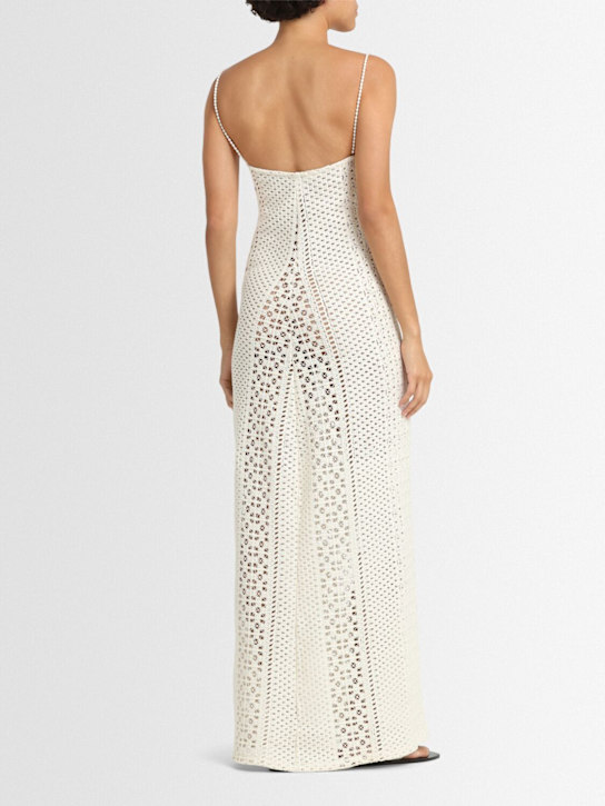 Sara Cristina: Playa long crochet dress w/ pearls - White - women_2 | Luisa Via Roma