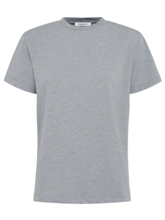 Annagreta: Bette レギュラーフィット コットンTシャツ - グレー - women_0 | Luisa Via Roma
