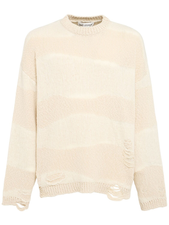 Our Legacy: Popover cotton & linen sweater - Beige - men_0 | Luisa Via Roma