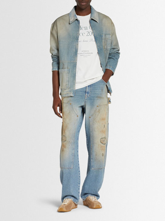 Golden Goose: Journey Marley painter denim jeans - Light Blue - men_1 | Luisa Via Roma