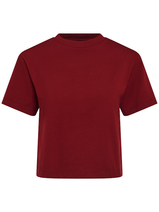 Annagreta: Greta cropped cotton jersey t-shirt - Red - women_0 | Luisa Via Roma