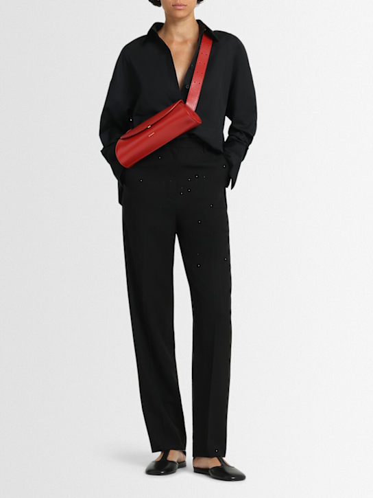 Eenk: Viscose blend straight pants - Black - women_1 | Luisa Via Roma