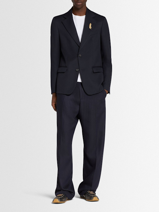 Golden Goose: Golden virgin wool blend jacket - Dark Blue - men_1 | Luisa Via Roma