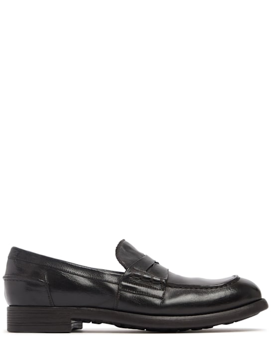 Officine Creative: Chronicle leather loafers - Brown - men_0 | Luisa Via Roma