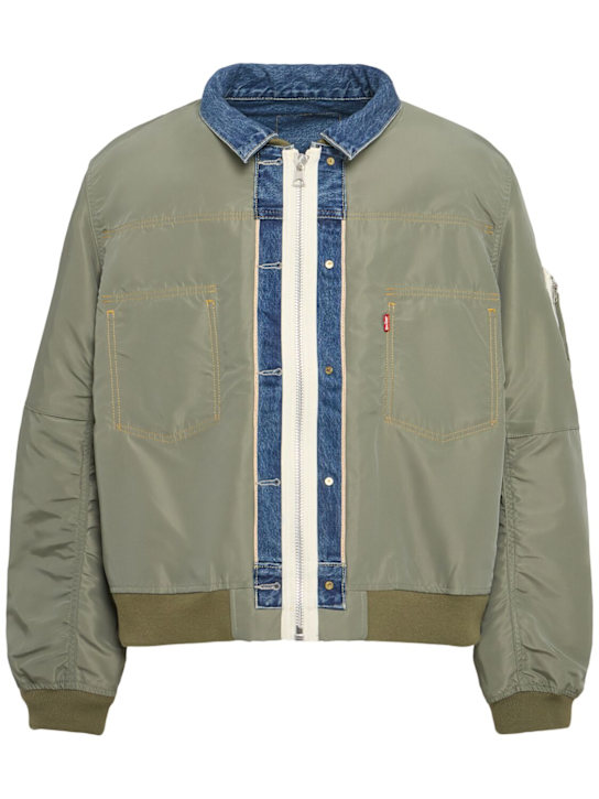 Sacai: Reversible Levi's denim & twill jacket - men_0 | Luisa Via Roma