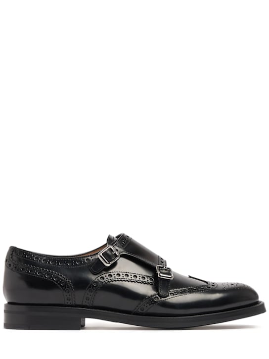 Church's: Lana R leather monk shoes - Black - women_0 | Luisa Via Roma