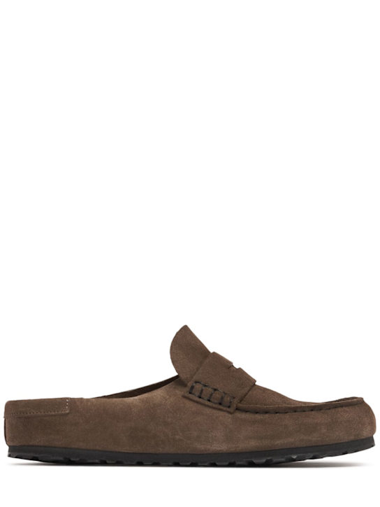 BIRKENSTOCK: Naples Wrapped suede loafers - men_0 | Luisa Via Roma