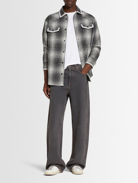 Golden Goose: Journey Morgan cotton denim pants - Ardesia - men_1 | Luisa Via Roma