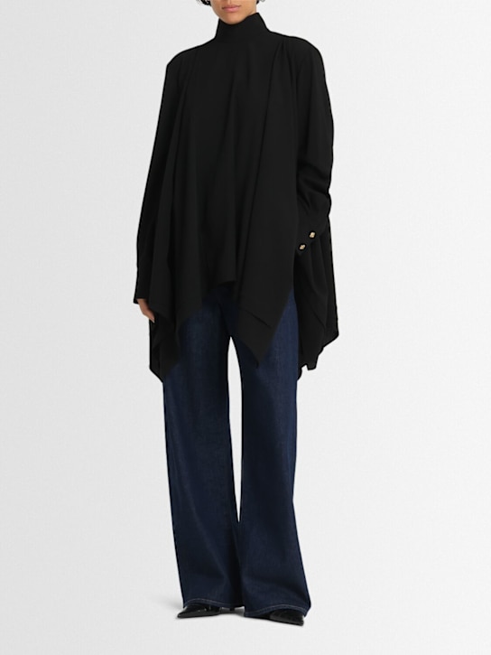 Eenk: Turtleneck rayon blend flowing shirt - women_1 | Luisa Via Roma