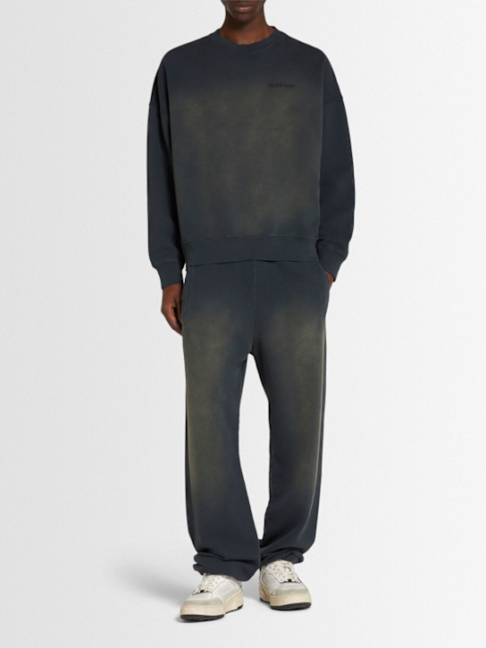 Golden Goose: Journey dyed cotton sweatshirt - Washed Black - men_1 | Luisa Via Roma