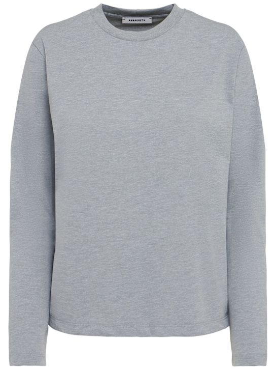 Annagreta: Marlene long-sleeve jersey t-shirt - Grey - women_0 | Luisa Via Roma