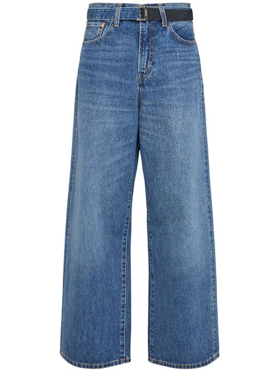 Sacai: Jeans anchos de denim - women_0 | Luisa Via Roma