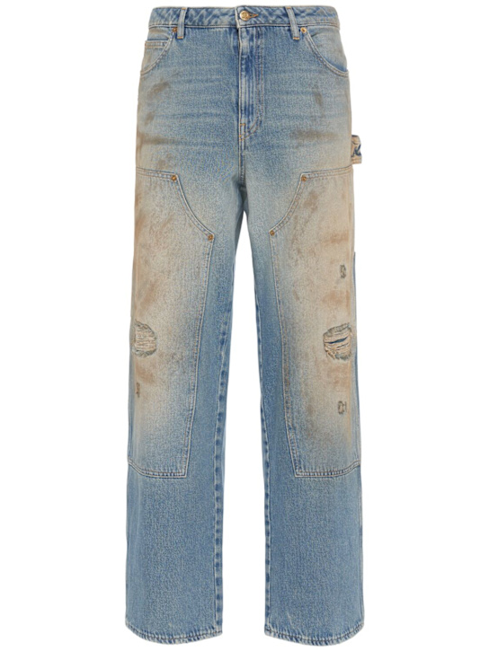 Golden Goose: Journey Marley painter denim jeans - Light Blue - men_0 | Luisa Via Roma
