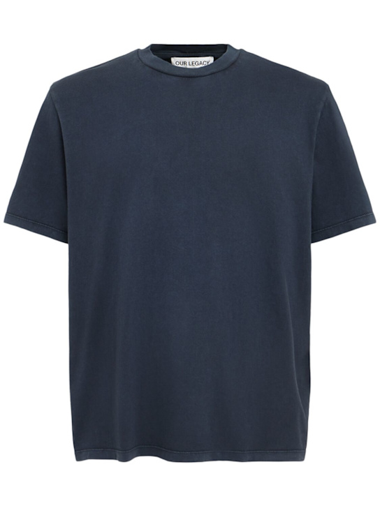 Our Legacy: Box cotton t-shirt - Blue - men_0 | Luisa Via Roma