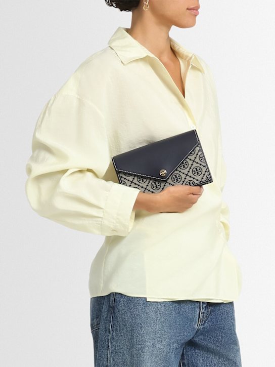 Tory Burch: T Monogram Envelope chain wallet - women_1 | Luisa Via Roma