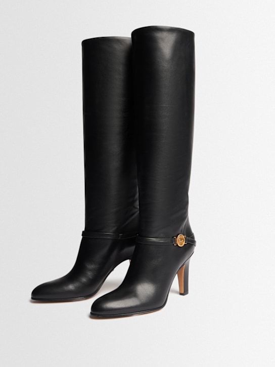 Chloé: 90mm Eve leather high boots - Black - women_1 | Luisa Via Roma