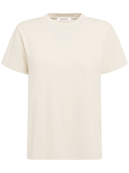 Annagreta: Bette レギュラーフィット コットンTシャツ - ベージュ - women_0 | Luisa Via Roma