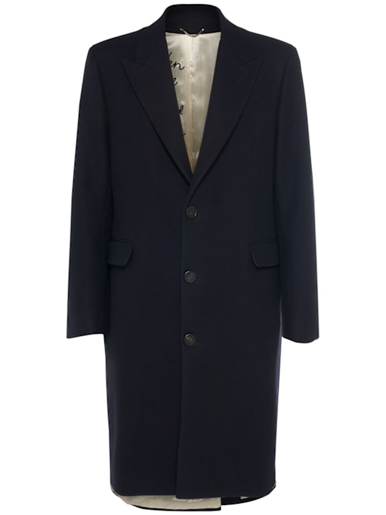Golden Goose: Golden single breast wool blend coat - men_0 | Luisa Via Roma