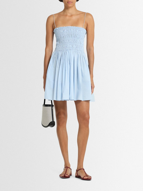 Matteau: Shirred bodice mini dress - Light Blue - women_1 | Luisa Via Roma