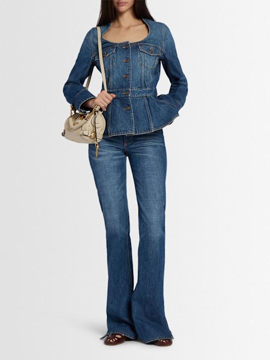 Chloé: Cotton denim jacket - Blue - women_1 | Luisa Via Roma