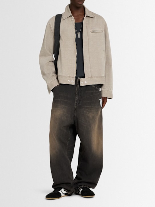 Mihara Yasuhiro: Light cotton wide jeans - Black - men_1 | Luisa Via Roma