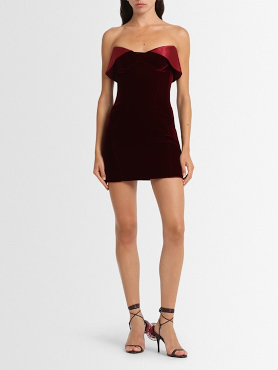 Strapless velvet mini dress - Thumbnail 2